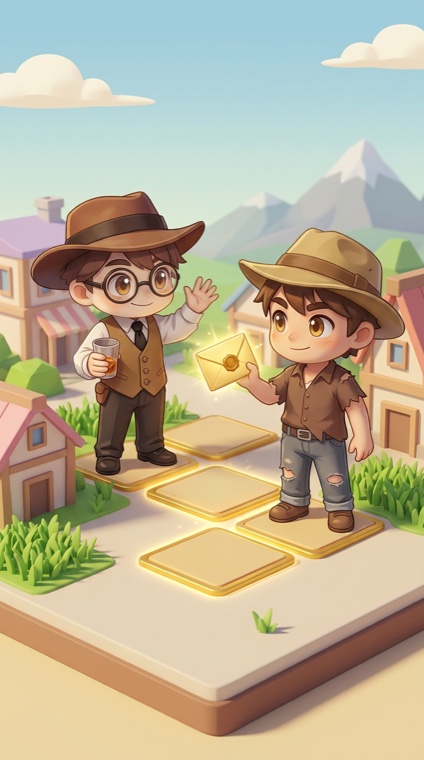 Two prospectors sharing a golden invitation